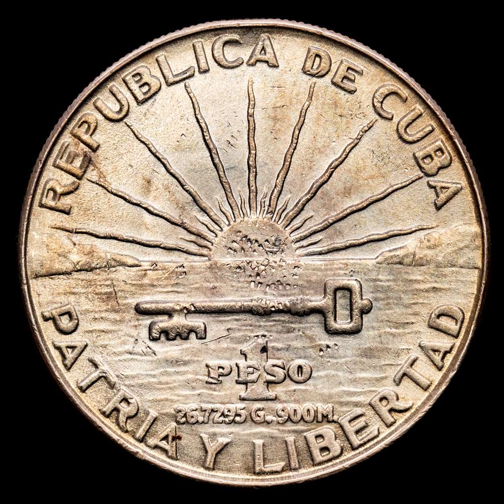 Cuba – Centenario de Marti. Un Peso. (26,81 g.). Cuba. 1853. KM-29. XF+. Bella pátina