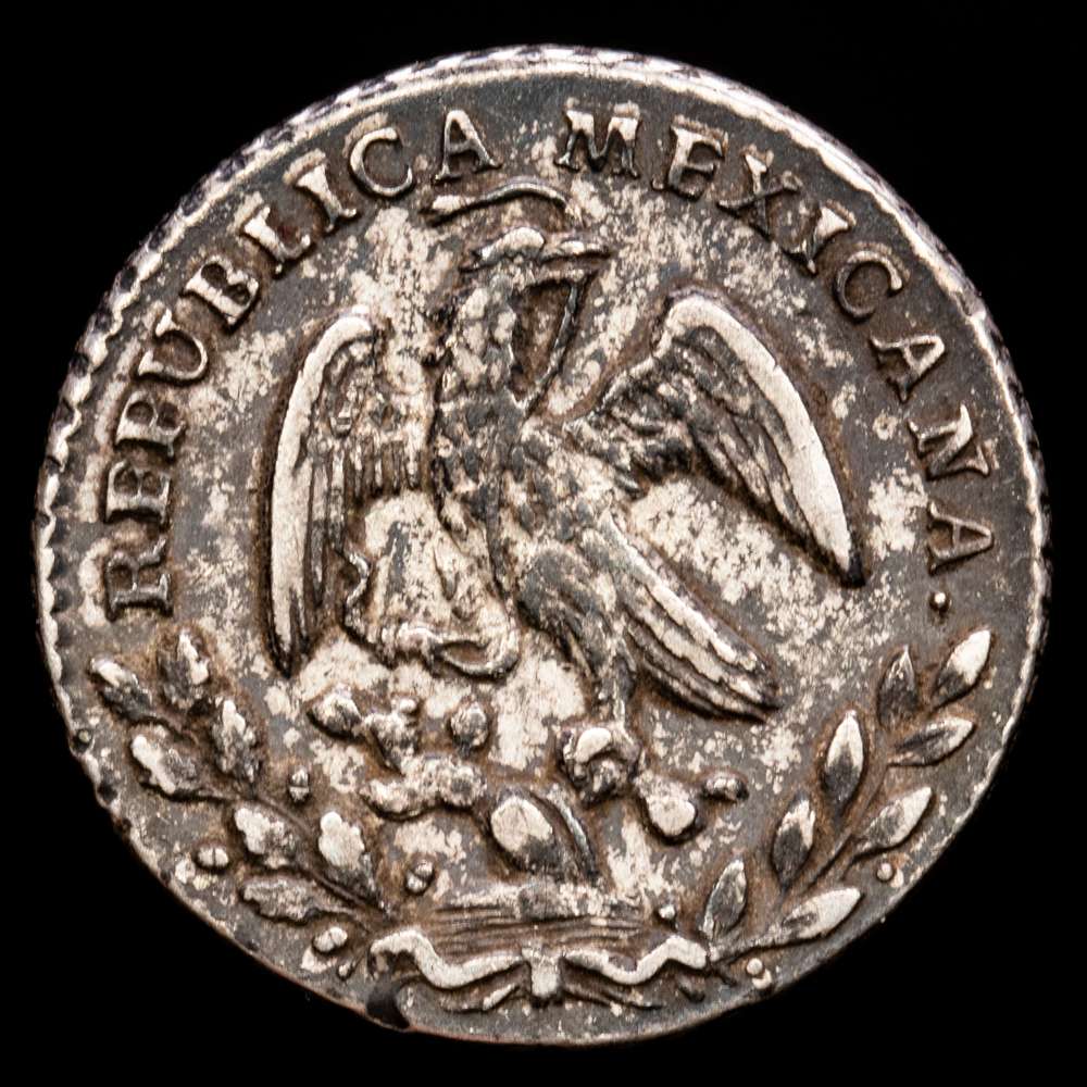 México. 1 Real. (3,35 g.). México. -1863/2. C·H. KM-372,8. MBC+.