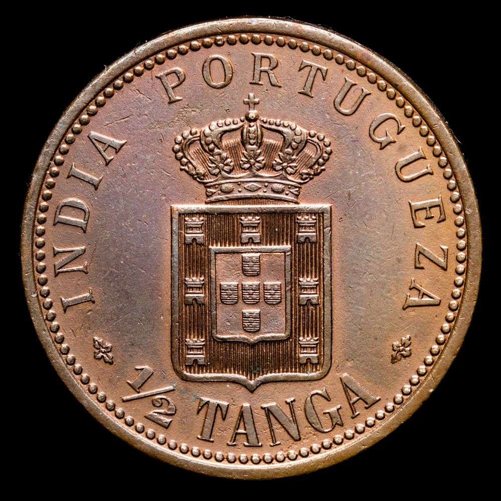 India – D. Carlos I. 1/2 Tanga (12,41 g.). 1901. KM-16. VF+. M.C.M.I.