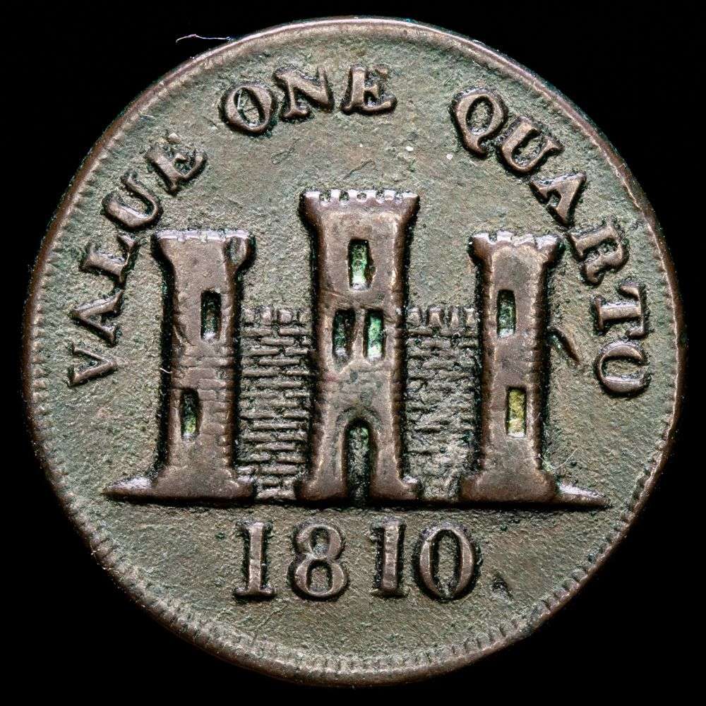 Gibraltar. 1 Quarto. (3,4g.). 1810. KM-TM.3.1. MBC.