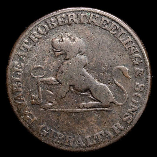 Gibraltar – Jorge III. 2 Quartos (6,97 g.). 1810. KM-TM-9.2. VF.